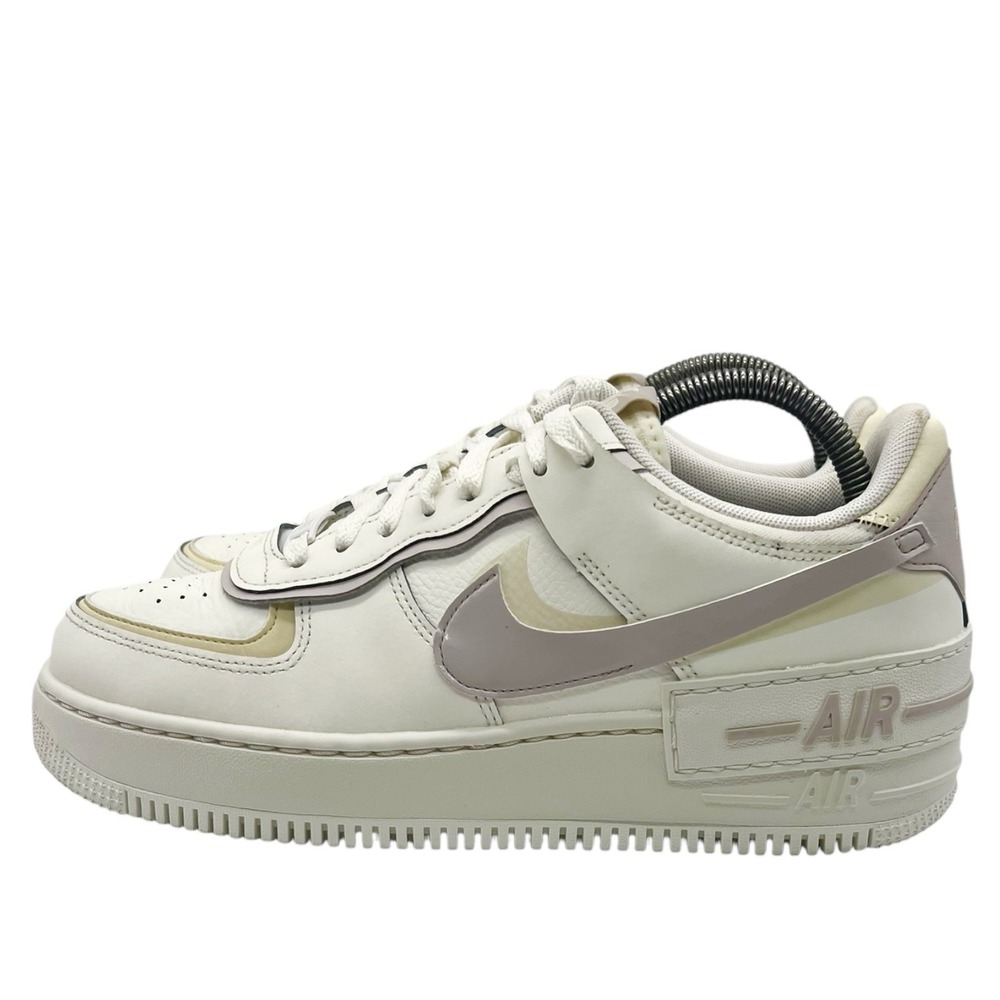 Nike Air Force 1 Shadow Women's 9.5 WhitePink Beige Platform Sneakers - Picture 3 of 6